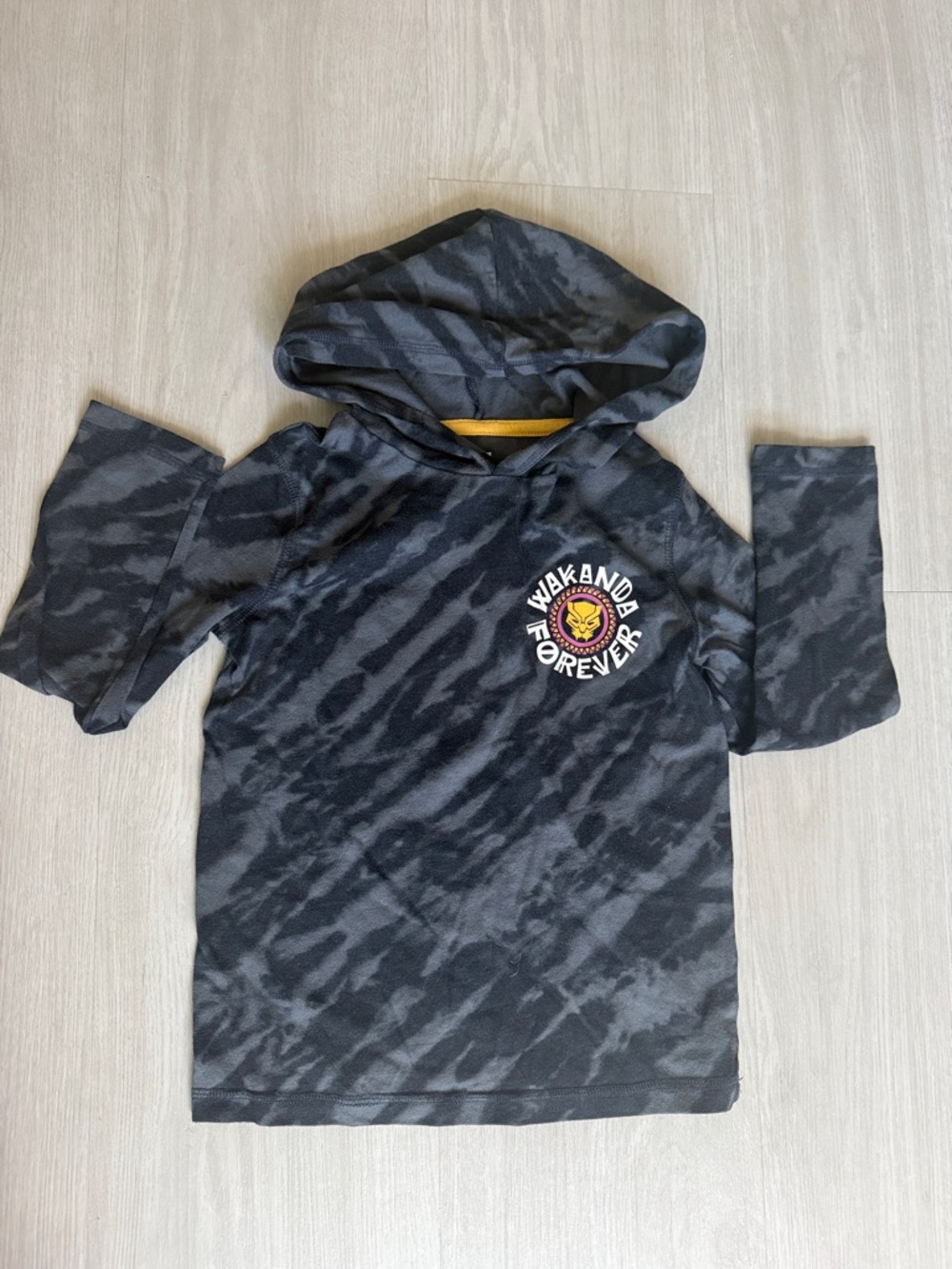 Marvel Wakanda Forever Black & Gray Hooded Kids Shirt
